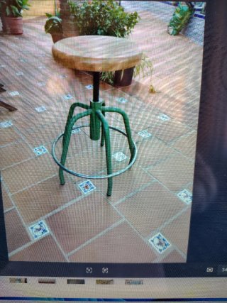 Banqueta alta madera y metal