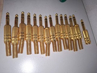 14 Connettori Jack Audio Dorati 6.35mm