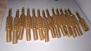 14 Connettori Jack Audio Dorati 6.35mm