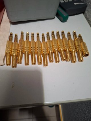14 Connettori Jack Audio Dorati 6.35mm