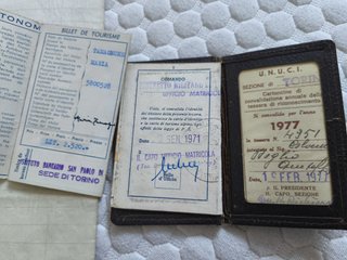 Lotto documenti vintage