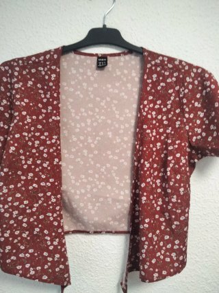 Blusa top bolero estampado floral