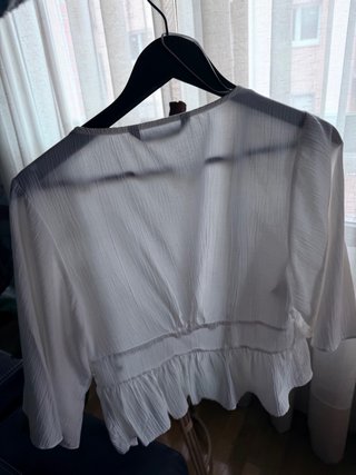 Blusa Zara Blanca Manga Larga