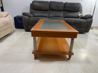 Mesa de centro madera y cristal