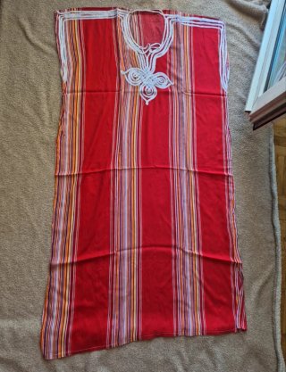 Gandora Árabe Rayas Blancas y Rojas