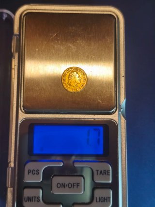 Moneda de oro.Medio Escudo Felipe V 1744