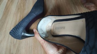 Zapatos tacón Gloria Ortiz piel azul serpiente