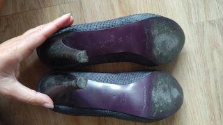 Zapatos tacón Gloria Ortiz piel azul serpiente