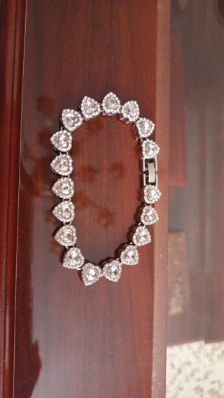 Pulsera Corazón Brillante Plata Imitación