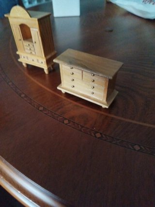 Muebles miniatura casa de muñecas madera