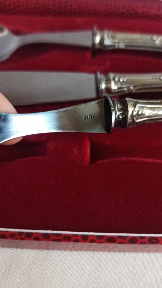 Conjunto talheres de sobremesa banhados em prata