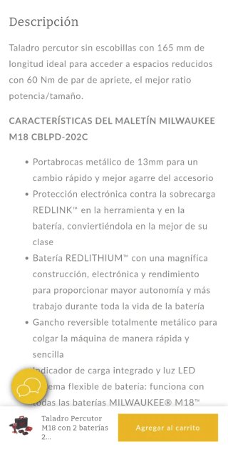 Taladro Percutor Milwaukee M18 CBLPD 18V 2Ah