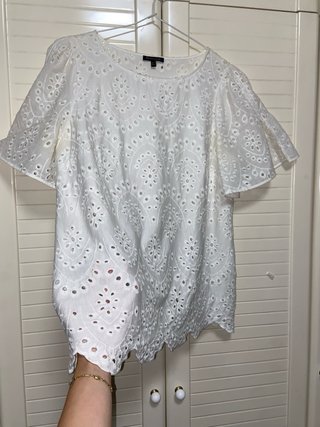 Blusa Massimo Dutti bordada blanca