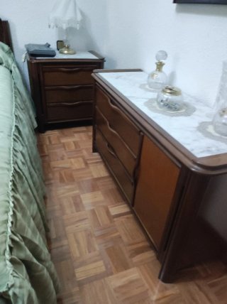 Conjunto Mesitas Madera y Mármol