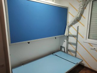 Cama litera plegable azul