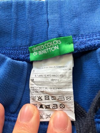 Pantalones Benetton niño azul/gris Talla 6-7 años