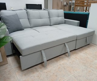 Sofá Cama,`PAU`, Gris Claro, Cómodo. ¡Oferta!