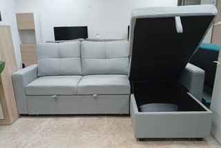 Sofá Cama,`PAU`, Gris Claro, Cómodo. ¡Oferta!