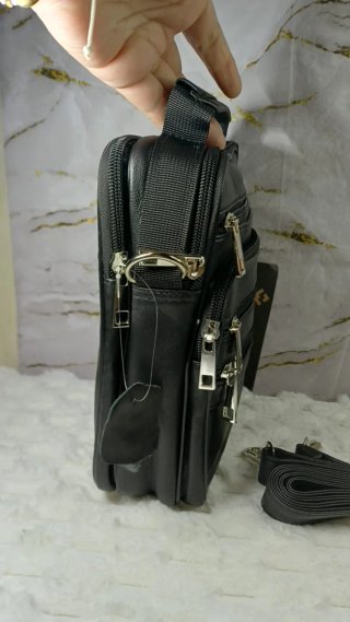 Bolso Piel Negro Hombre Bandolera Auténtico