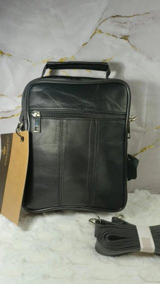 Bolso Piel Negro Hombre Bandolera Auténtico