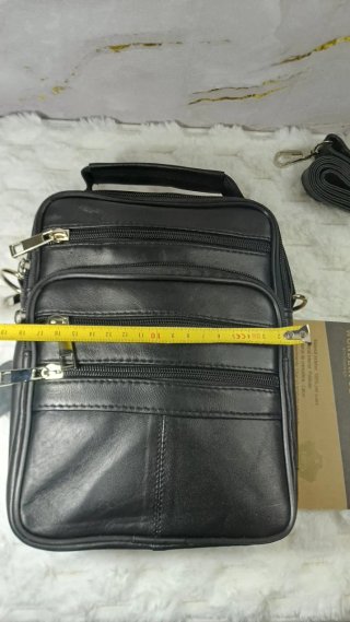 Bolso Piel Negro Hombre Bandolera Auténtico