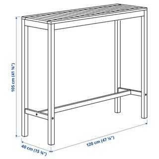 Mesa alta y 4 sillas de madera exterior Ikea