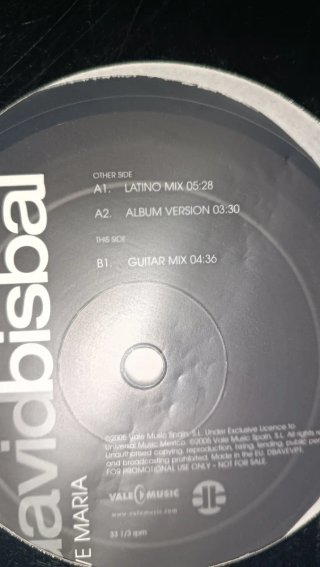 Vinilo David Bisbal Ave María 12"