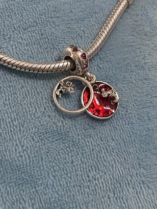 Charm Corazón Mickey Minnie Rojo
