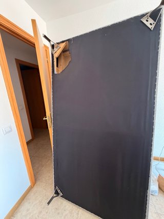 Sofá cama gris tela