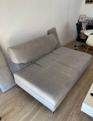 Sofá cama gris tela