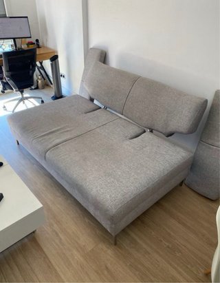Sofá cama gris tela