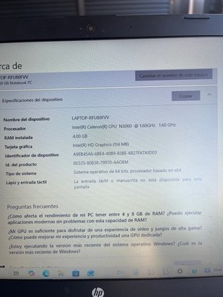 Portátil HP 500gb