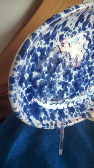 Piatto ovale Macchie Blu vintage Italy