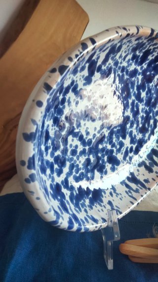 Piatto ovale Macchie Blu vintage Italy