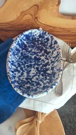Piatto ovale Macchie Blu vintage Italy