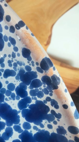 Piatto ovale Macchie Blu vintage Italy