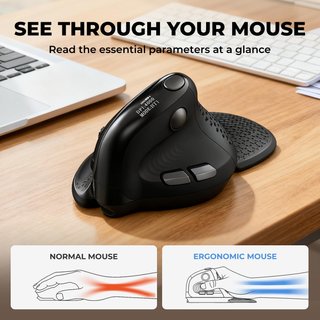 DELUX Seeker Ratón Ergonómico Vertical Inalámbrico