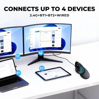 DELUX Seeker Ratón Ergonómico Vertical Inalámbrico