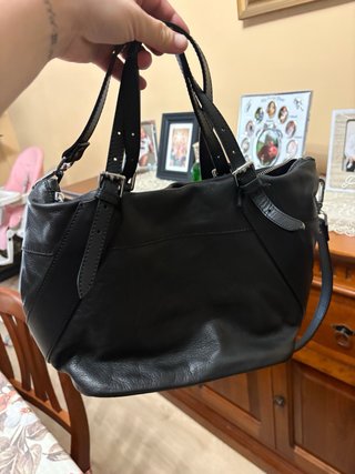 Borsa Nicoli pelle e cavallino viola e nera