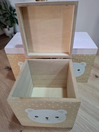 Cajas de madera infantiles con ositos