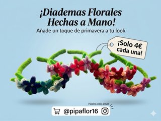 Diadema floral hecha a mano