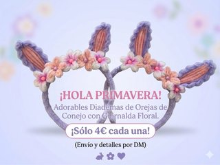 Diadema Conejo Floral Primavera