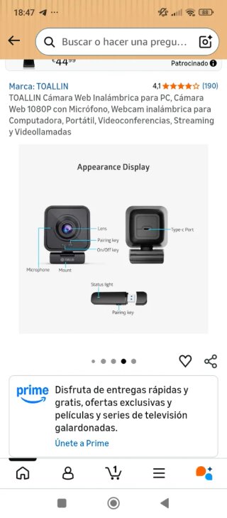 Webcam TOALLIN Wireless 1080P