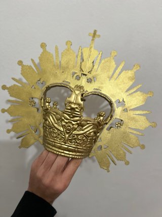 Corona Virgen 8cm Dorada
