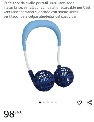 Ventilador de cuello portátil recargable USB