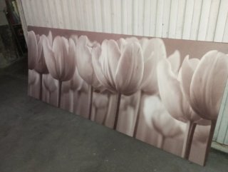 Cuadro de tulipanes beige y marrón