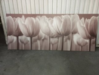 Cuadro de tulipanes beige y marrón