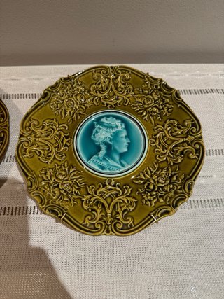 Piatti in maiolica antichi Schramberg Villeroy & Boch, Germania, 1900