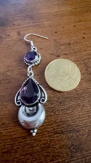 Pendientes Plata 925 Amatistas Naturales