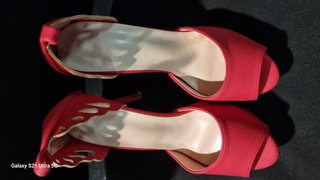 Zapatos de tacón rojos con plataforma talla 37
